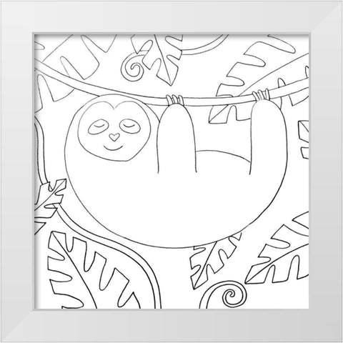 Sloth White Modern Wood Framed Art Print by Varacek, Pam