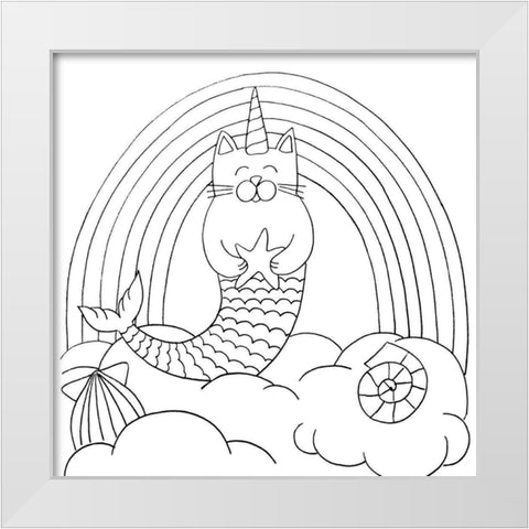 Mercat White Modern Wood Framed Art Print by Varacek, Pam