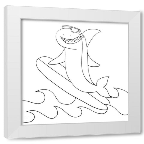 Shark White Modern Wood Framed Art Print by Varacek, Pam