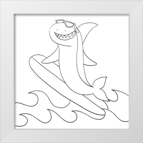 Shark White Modern Wood Framed Art Print by Varacek, Pam