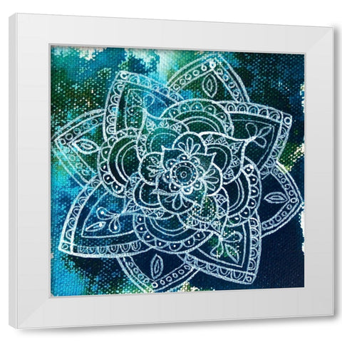 Mandala Mini 1 White Modern Wood Framed Art Print by Varacek, Pam