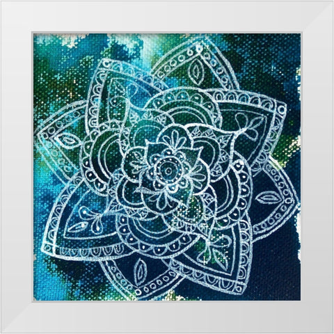 Mandala Mini 1 White Modern Wood Framed Art Print by Varacek, Pam