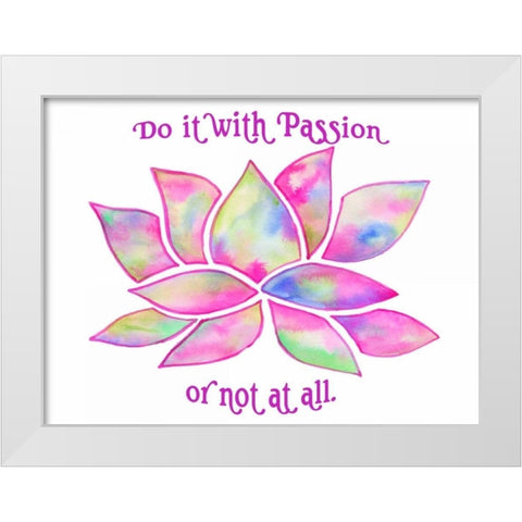 Tie Dye Lotus Passion White Modern Wood Framed Art Print by Varacek, Pam