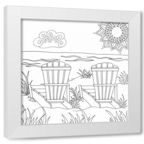 Beach Day White Modern Wood Framed Art Print by Varacek, Pam