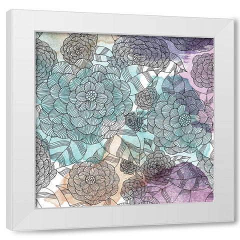 Watercolor Bouquet 1 White Modern Wood Framed Art Print by Varacek, Pam