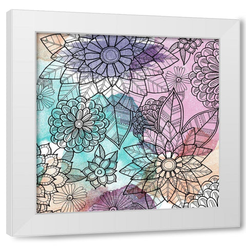 Watercolor Bouquet 2 White Modern Wood Framed Art Print by Varacek, Pam