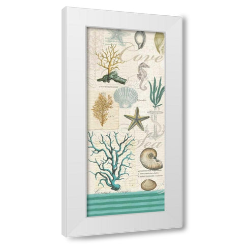 New Beachcomber Coastal White Modern Wood Framed Art Print by Lula Bijoux and Company