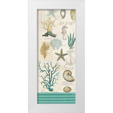 New Beachcomber Coastal White Modern Wood Framed Art Print by Lula Bijoux and Company
