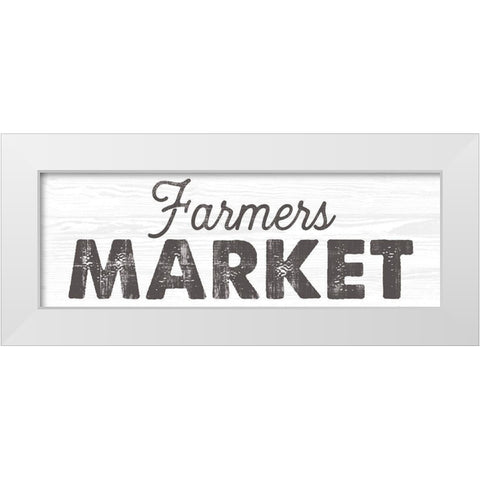Farmers Market White Modern Wood Framed Art Print by Lula Bijoux And Company