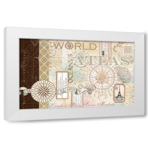 World Atlas 1 White Modern Wood Framed Art Print by Allen, Candace