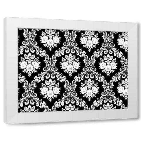Damask White Modern Wood Framed Art Print by Allen, Candace
