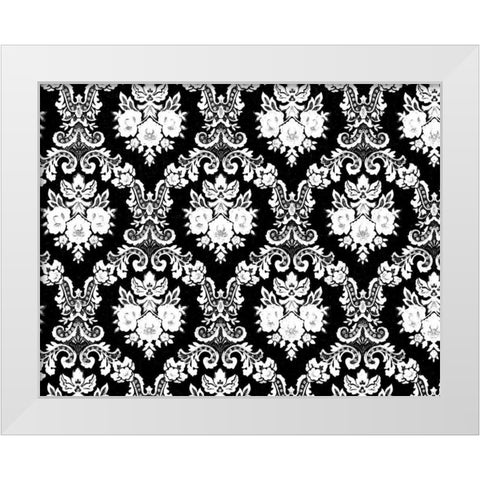 Damask White Modern Wood Framed Art Print by Allen, Candace