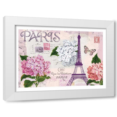 Paris in Lavendar White Modern Wood Framed Art Print by Allen, Candace