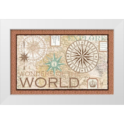 Wonders of the world Main ART White Modern Wood Framed Art Print by Allen, Candace