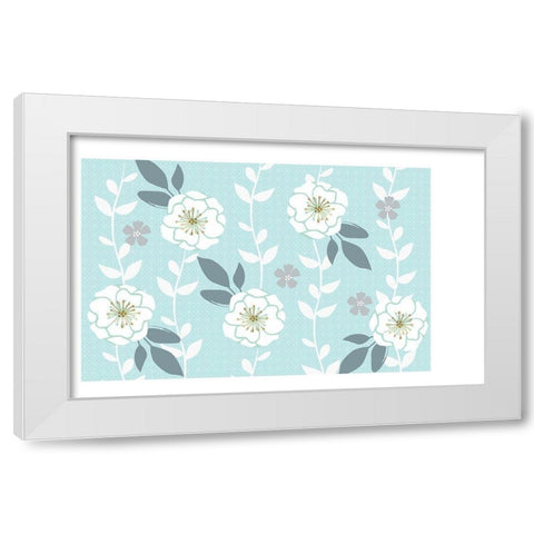 Folksy Floral White Modern Wood Framed Art Print by Allen, Candace