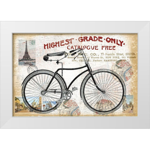 Bike Ride 1 White Modern Wood Framed Art Print by Allen, Candace