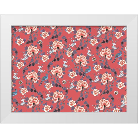 Kimono Quilt Floral 2 White Modern Wood Framed Art Print by Allen, Candace