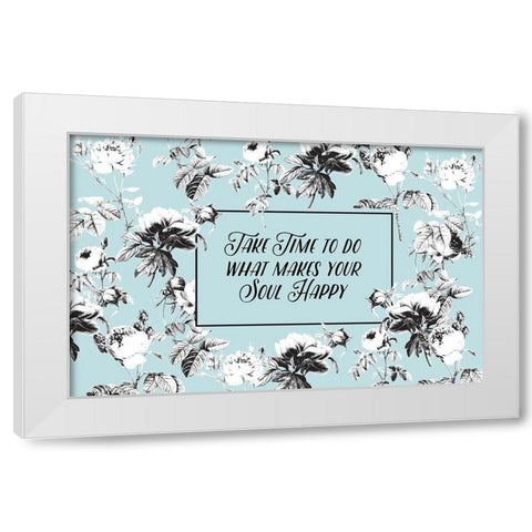 Happy Soul Blue White Modern Wood Framed Art Print by Allen, Candace