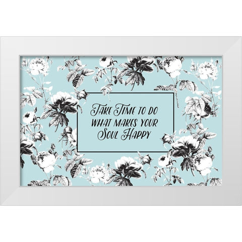 Happy Soul Blue White Modern Wood Framed Art Print by Allen, Candace