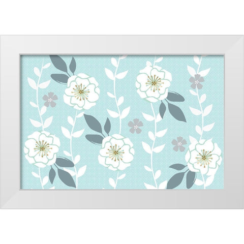 Folksy Floral Light White Modern Wood Framed Art Print by Allen, Candace