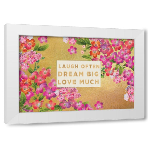 Pretty Floral on Gold White Modern Wood Framed Art Print by Allen, Candace