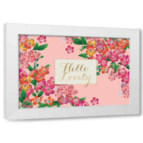 Pretty Floral on Pink White Modern Wood Framed Art Print by Allen, Candace