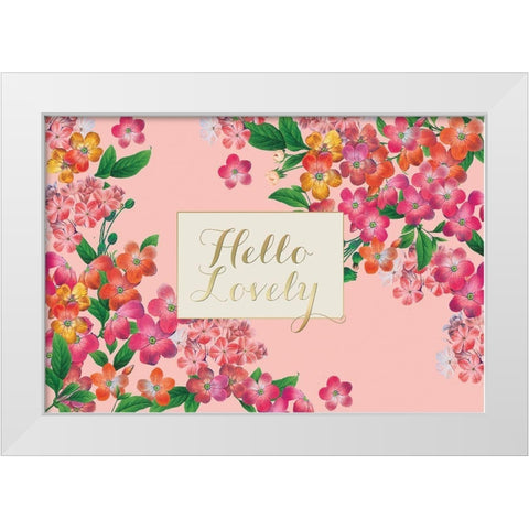 Pretty Floral on Pink White Modern Wood Framed Art Print by Allen, Candace
