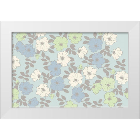 Blue Flowers and Linen White Modern Wood Framed Art Print by Allen, Candace