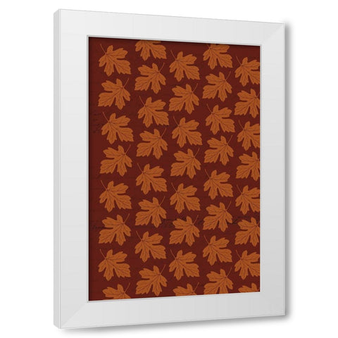 Welcome Fall Leaves 1 White Modern Wood Framed Art Print by Allen, Candace