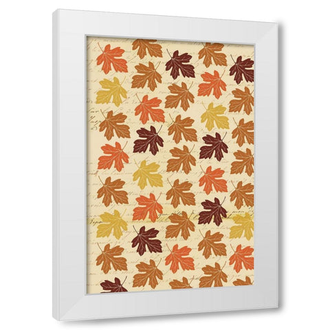 Welcome Fall Leaves Swirl 2 White Modern Wood Framed Art Print by Allen, Candace