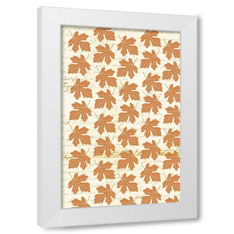Welcome Fall Leaves Swirl 3 White Modern Wood Framed Art Print by Allen, Candace