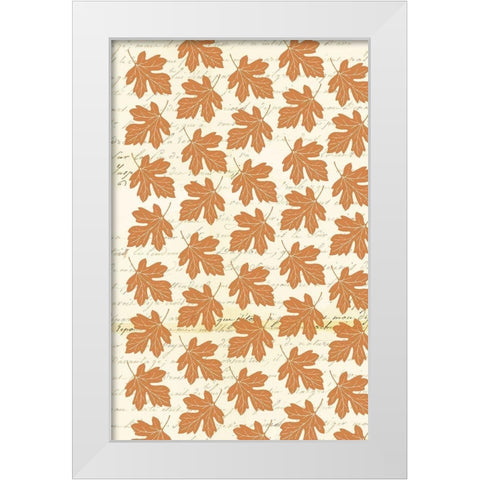 Welcome Fall Leaves Swirl 3 White Modern Wood Framed Art Print by Allen, Candace