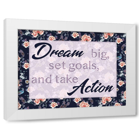 Dream Actions 1 White Modern Wood Framed Art Print by Lula Bijoux and Company