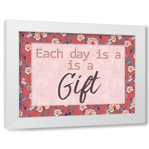 Daily Gifts 1 White Modern Wood Framed Art Print by Lula Bijoux and Company