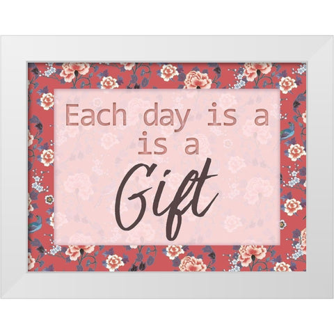 Daily Gifts 1 White Modern Wood Framed Art Print by Lula Bijoux and Company