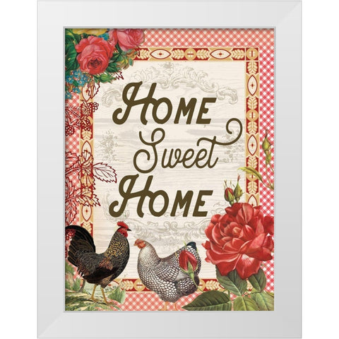 Home Sweet Home White Modern Wood Framed Art Print by Lula Bijoux and Company