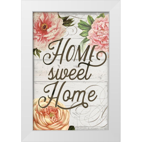 Home Sweet Home Flag White Modern Wood Framed Art Print by Lula Bijoux and Company