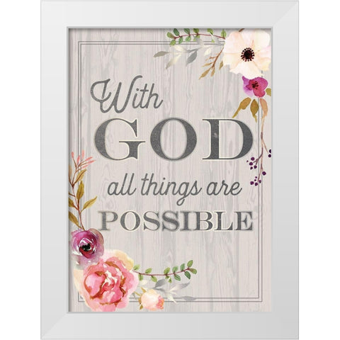 Religious 3 White Modern Wood Framed Art Print by Lula Bijoux and Company