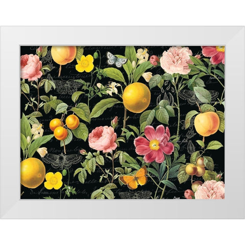 Botanical Flowers White Modern Wood Framed Art Print by Lula Bijoux and Company