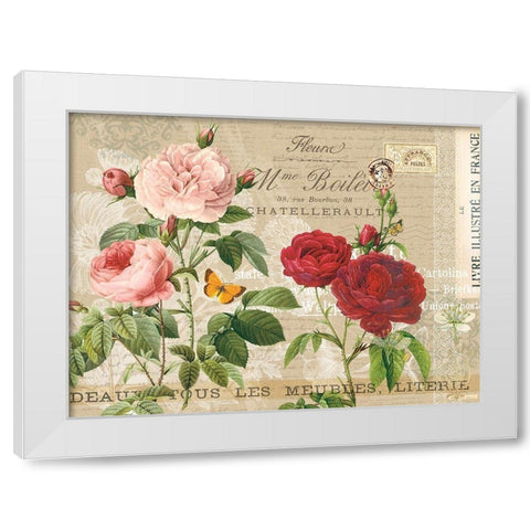 Garden Botanical Taupe White Modern Wood Framed Art Print by Lula Bijoux and Company