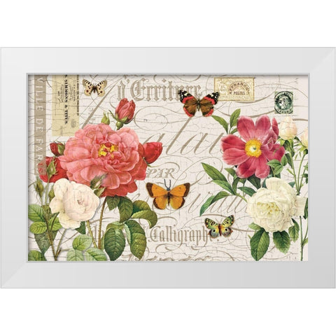 Floral Botanique White Modern Wood Framed Art Print by Lula Bijoux and Company