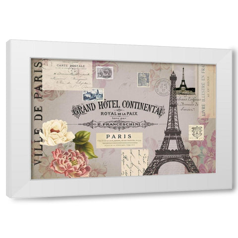 Paris Woodgrain Floral 2 White Modern Wood Framed Art Print by Lula Bijoux and Company