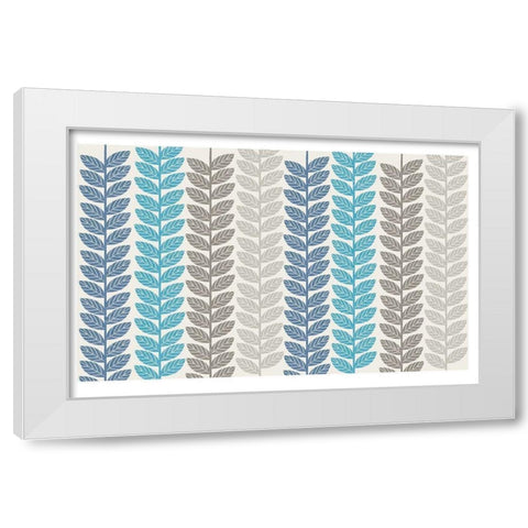 Vine Leaves 1 White Modern Wood Framed Art Print by Lula Bijoux and Company