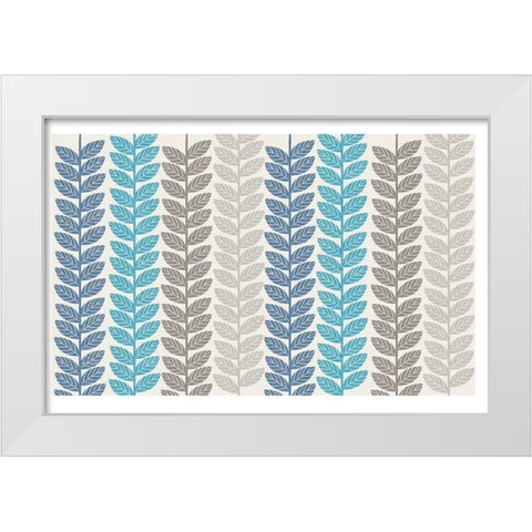 Vine Leaves 1 White Modern Wood Framed Art Print by Lula Bijoux and Company