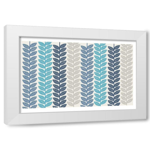Vine Leaves 2 White Modern Wood Framed Art Print by Lula Bijoux and Company