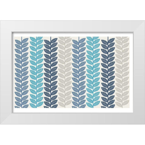 Vine Leaves 2 White Modern Wood Framed Art Print by Lula Bijoux and Company