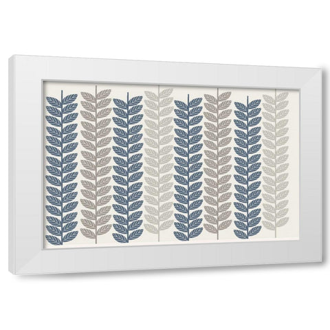 Vine Leaves 3 White Modern Wood Framed Art Print by Lula Bijoux and Company