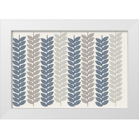 Vine Leaves 3 White Modern Wood Framed Art Print by Lula Bijoux and Company