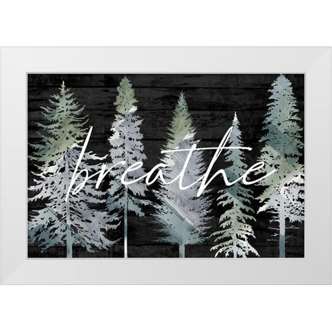 Breathe White Modern Wood Framed Art Print by Lula Bijoux and Company