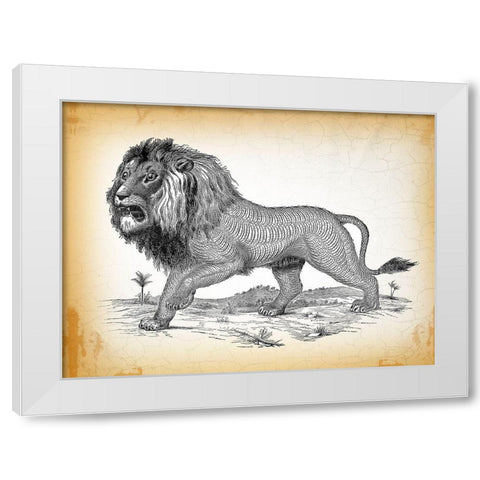 Industrial Lion White Modern Wood Framed Art Print by Lula Bijoux and Company
